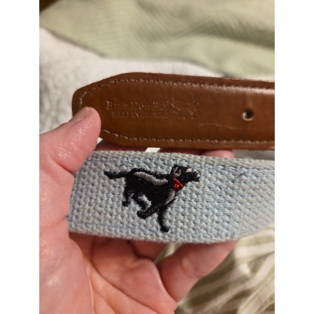 Bird Dog Bay Men's 32/80 Embroidered Cotton Webbing Belt Bird Dog Blue